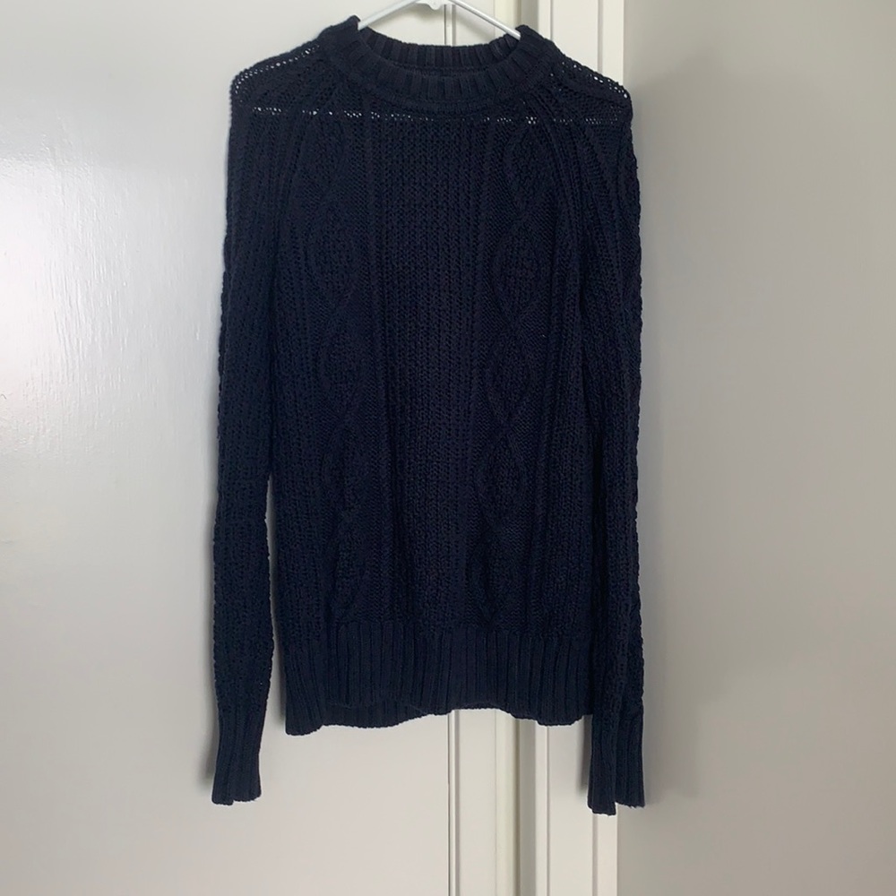 J.Crew Cableknit Navy Sweater